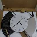 Wall Clock with Pendulum,Silent Quality Quartz Battery Operated,Large Wall Clock for Living Room Kitchen Home Bathroom Bedroom Wall Decor,17.7x31inch (A-black Beige)