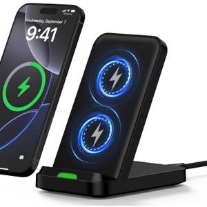 Samsung Wireless Charger Fast Charging Stand Desk Phone Station for Android Samsung Galaxy S26 Ultra/S25/S24/S23/S22/S21,15W Fast Wireless Charger Pad for Motorola Edge 2025/G Stylus 5G/G Power 2025 (Black)