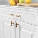 Asidrama 10 Pack 3.75 Inch(96mm) Brushed Brass Kitchen Cabinet Handles, Gold Cabinet Pulls Kitchen Cabinet Hardware for Cupboard Drawer Pulls