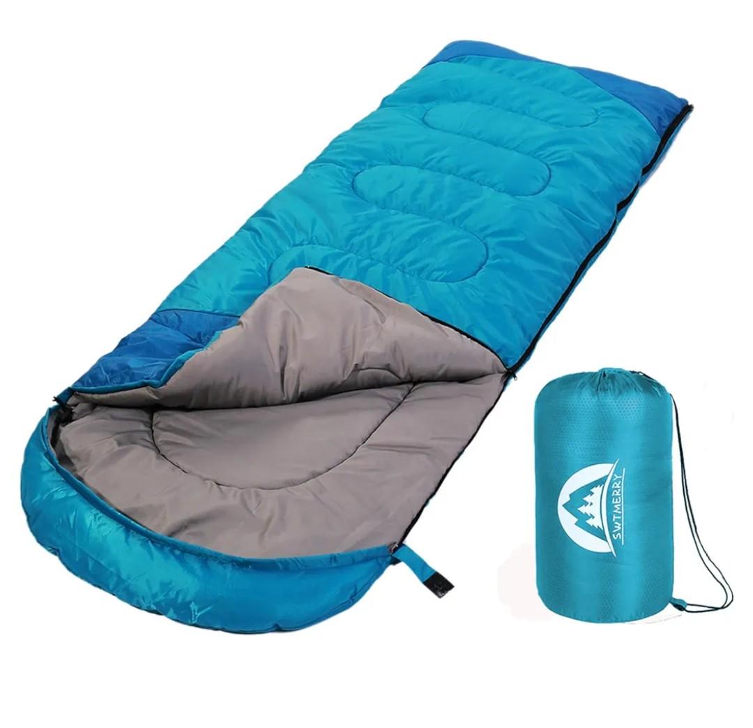 SWTMERRY Sleeping Bag 3 Seasons (Summer, Spring, Fall) Warm & Cool Weather - Lightweight,Waterproof Indoor & Outdoor Use for Kids, Teens & Adults for Hiking and Camping