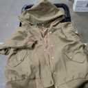  Womens Lightweight Jacket with Corduroy Collar Oversized Barn Jackets Cropped Zip Up Workwear Jacket,L