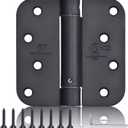 3 Pieces Self Closing Door Hinges 4 inch Matte Black Auto Close Hinge Adjustable 4 x 4 Inch Spring Hinges 5/8" Radius Corner Commercial Door Closer Hinge