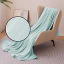 Amazon Basics Striped Cooling Blanket for Hot Sleepers, Reversible Lightweight Thin Throw Blanket for Bed, Couch and Sofa, Throw (50" x 70"), Cyan Striped