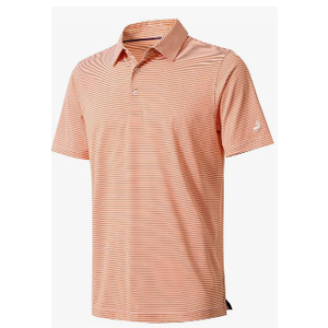 Mens Golf Shirt Moisture Wicking Dry Fit Performance Sport Short Sleeve Striped Golf Polo Shirts for Men, Size 2XL