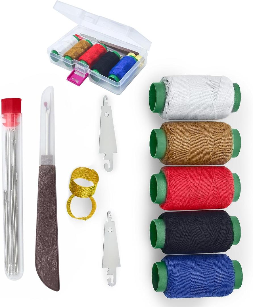 2 x 37PCS Sewing Tool Set, Portable Needle and Thread Kit with Storage Box, Embroidery Needles Thread Sewing Working Tool Kit