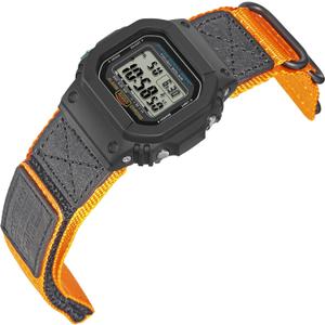 HEMSUT Quick Release 16mm Military Tactical Watch Band for Casio | Shock-Resistant Nylon & Leather Strap | Compatible with GA-100, DW-5600, DW-6900, GW-M5610, GBD-800 Series & More
