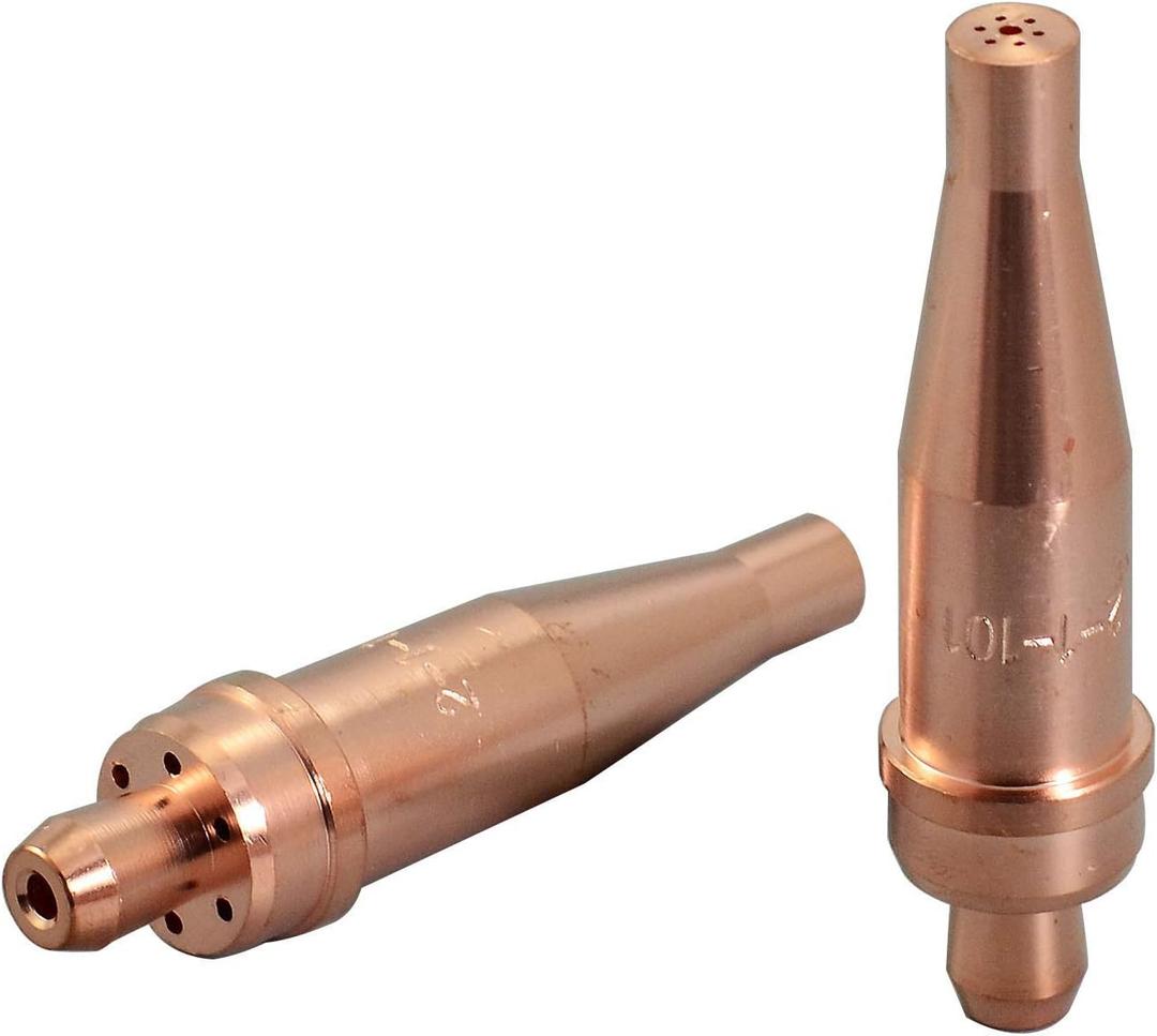 RIVERWELD Acetylene Cutting Tips 1-101 Size 4 & 4-1-101 for Victor-Style Oxygen Oxy Oxyfuel Cutter Torch Made of Copper Pack of 2