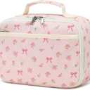 Bluboon Kids Girls Lunch Bag Insulated Lunch Box for school Corduroy Lunch Cooler Organizer School Kids Lunch Tote (Beige 212)