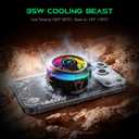 Black Shark Magnetic Phone Cooler 6 Pro – Smart Display, Magnetic Ring Plate, Addressable RGB LEDs, App-Controlled Cooling Fan for iPhone MagSafe, Android & iPad – Gaming, Streaming & Photography