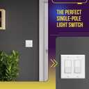 2 x ENERLITES Decorator Paddle Rocker Light Switch, Gloss Finish, Single Pole, 3 Wire, Grounding Screw, Residential Grade, 15A 120V/277V, UL Listed, 91150-W-10PCS, White (10 Pack)