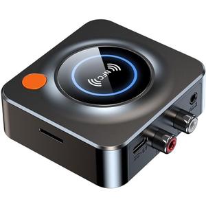 eppfun Bluetooth 5.3 Receiver for Home Stereo, with NFC, TF Card Slot, 3.5mm AUX/RCA, Wireless Audio Adapter Low Latency for Home Music Streaming Stereo System