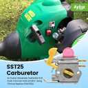 SST25 Carburetor Kit for Poulan Weedeater Featherlite FL20 FL20C FL25 FL26 FX26 SST25CE SST25C XT260 FX26S FX26SC String Trimmer Replace 530071822 C1U-W18