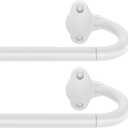 2Pack Wrap Around Curtain Rod 36 to 88 Inch(4-7 Feet), 5/8'' Adjustable Heavy Duty Blackout Drapery Rod, Curved Ceiling Mount Room Darkening Curtain Rods for Windows, White