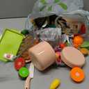 105Pcs Kids Kitchen Toy Accessories, Toddler Pretend BBQ Camping Cooking Playset, Play Pots, Pans, Utensils Cookware Toys, Play Food Set, Vegetables, Learning Gift for Girls Boys (Pink)