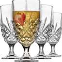 Godinger Iced Beverage Glasses, Stemmed Crystal Glass Drinking Glasses - Dublin Collection, 16oz, Set of 8