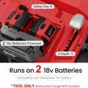 36V Cordless Brushless 15IN Dethatcher & Scarifier Compatible with Milwaukee 18v Battery (Tool Only), 12 Gal Collection Bag, Air Boost Tech, Quick Fold & 5 Adjustable Depths, Walk-Behind for Lawn Care