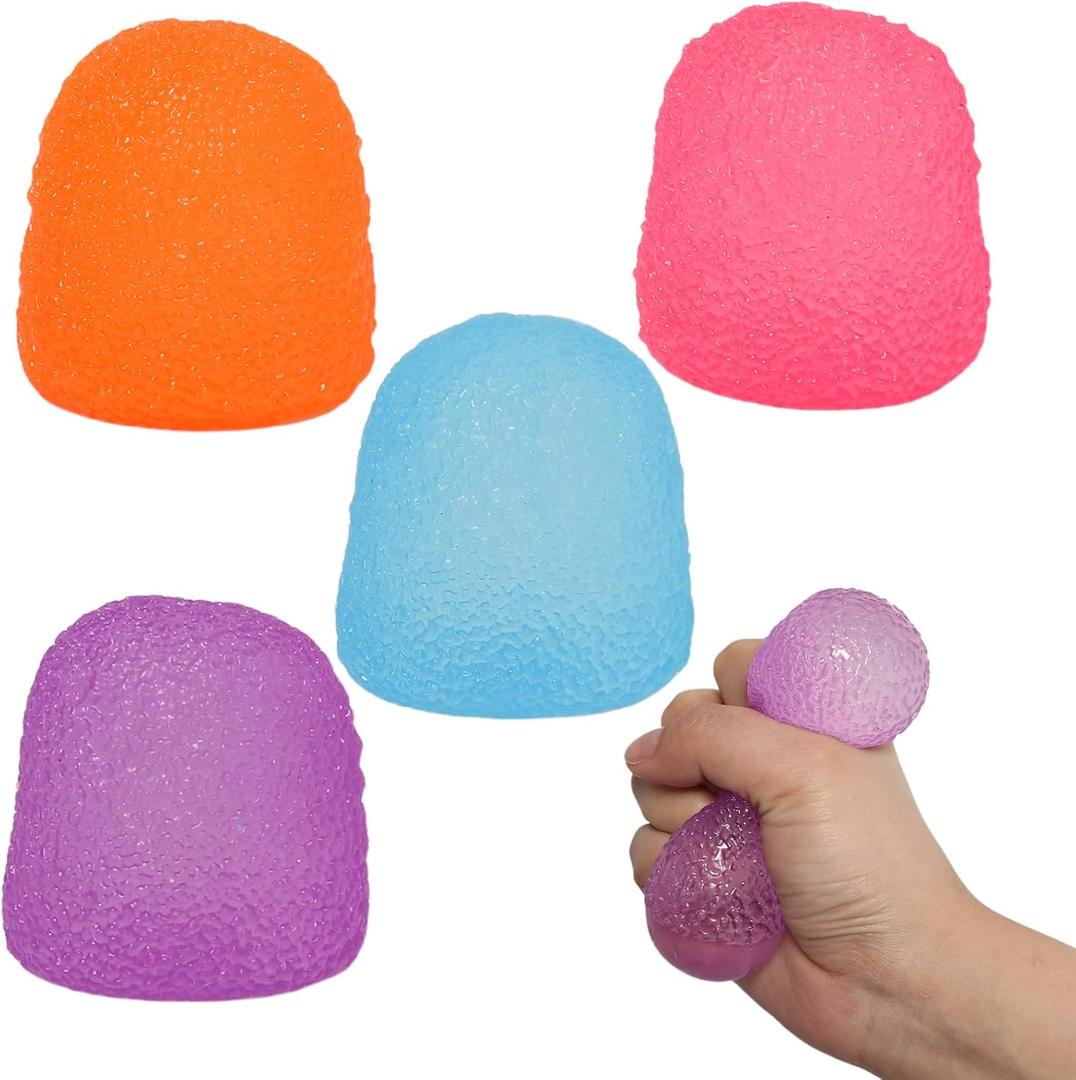 4pcs Squishy Textured Candy Stress Balls - Sensory Toys for Kids with Unique Needs - Great for Classrooms, Home, and Playtime