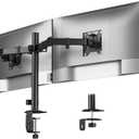 monTEK Heavy Duty Dual Monitor Stand for 1732" Monitors, Stable Desk Mount with 22 lbs per Arm, Fully Adjustable Articulating Monitor Arm with Clamp & Grommet Base, VESA 75x75/100x100