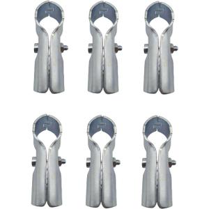 6 Pcs T Pipe Connector Tee Clamp Fittings,Fit OD 3/4 inch (19.1mm) Carbon Steel End Rail Tee Clamps,Chain Link Fence,Bolts and Nuts Included,for DIY Shelf Garden Support