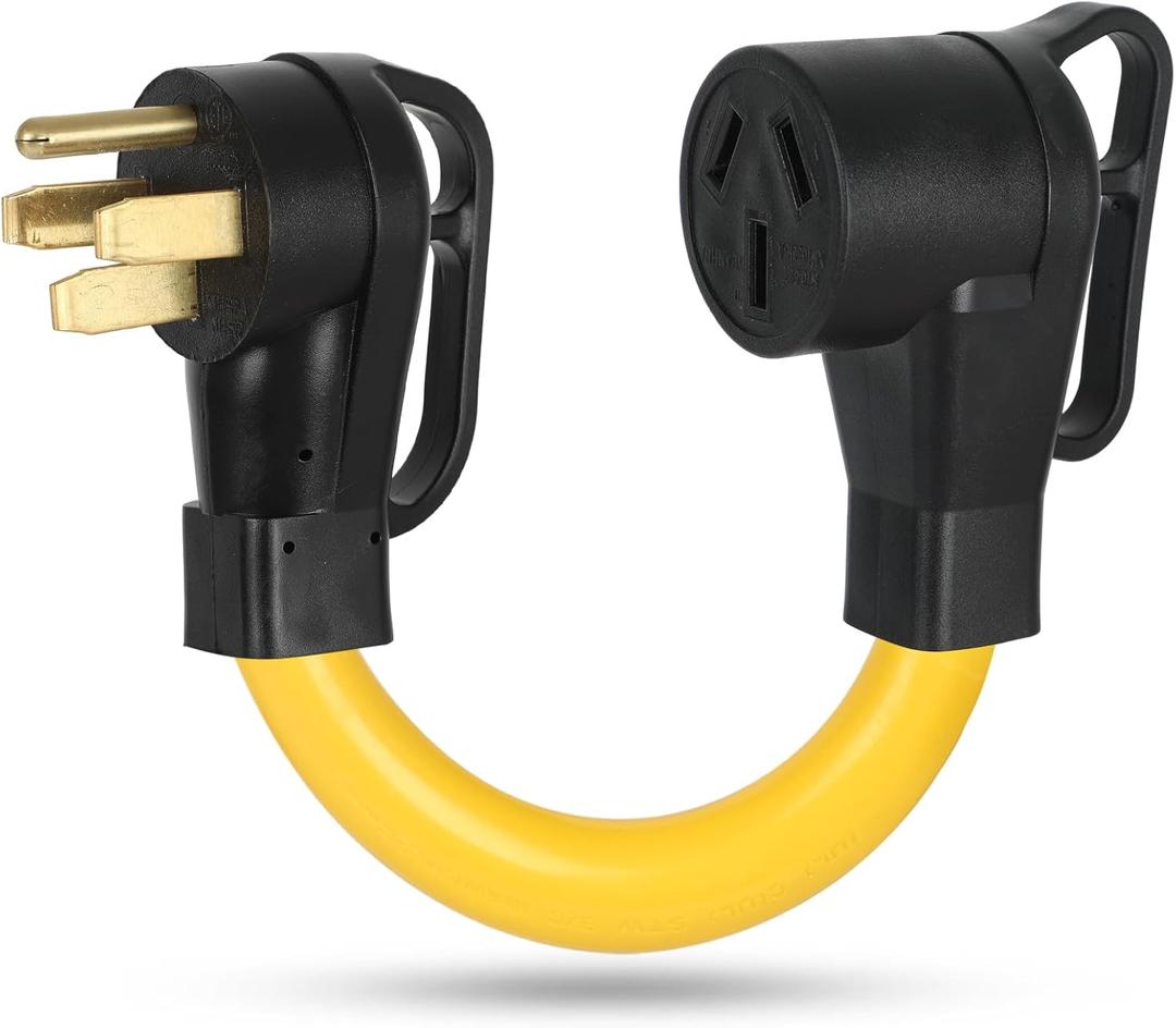 NEMA 14-50P to 10-50R RV to Stove Adapter Cord, ZDHQLHJ 4 Prong 14-50 Generator RV Male Plug to 3 Prong 10-50 Stove Oven Female Receptacle Adapter, 6 AWG