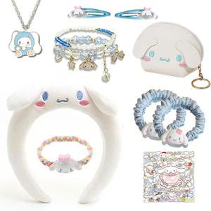 Kawaii Accessories Gift Set Include Cute Headband, Hair Band, Hair Ties,Hair Clips, Purse Stickers Necklace Bracelet (Blue)