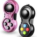 Skylety 2 Pcs Fidget Toys for Adults Controller Fidget Pad Stress Relief Cube Clicker Game Controller Sensory Educational Toy for ADHD Autism Relief Stress Anxiety(Starry Purple and Black Style)