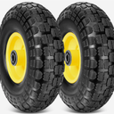 TICONN 4.00-6 Tire and Wheel Flat Free, 2 Pack 13" Solid Tires