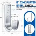 48 Pack 2-Inch Galvanized Steel Cable Support J-Hook with Retainer Clips - 48 Pack - Efficient Cable Management & Organization Solution
