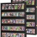 GYaozii 2Pack 40 Large Baseball Card Display Case Graded Sports Card Display Frame Trading Cards Wooden Wall Cabinet with UV Protection Acrylic, The overall dimension of the case is 24IN W x 31IN H x 2.75IN D, the height of each row is 6 IN.