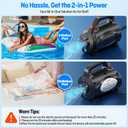 650W Electric Air Pump for Inflatables Air Mattress - Powerful Quick Fill Inflator/Deflator Pump for Gymnastics Mat Pool Float Raft, Portable Air Pump with Storage Bag AC 110-120V