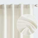 jinchan Ivory Curtains for Living Room Bedroom Linen Textured Curtains Long Farmhouse Country Curtains Casual Weave Back Tab Drapes Light Filtering Window Curtains 1 Panels, 100X106 Ivory 