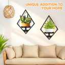 Sbosbo Wall Plant Holder, 2 Pack Metal Floating Shelves Indoor, Window Sill Plant Shelf for Bedroom Bathroom Living Room Home Office