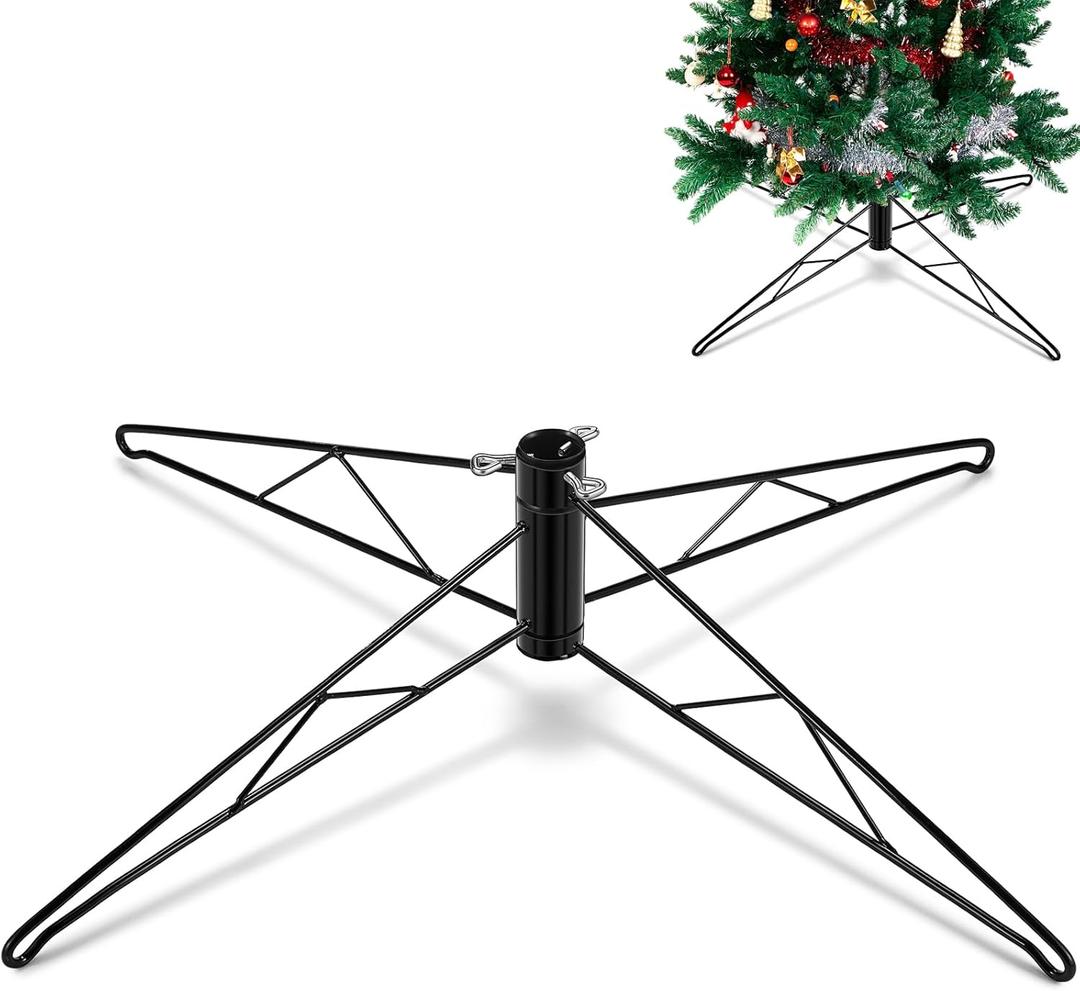 Barydat Christmas Tree Stand for Artificial Tree Folding Stand for Christmas Winter Holiday New Year Decorations (Dark Green, 32 Inch)