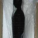 Deco 79 Polystone People Decorative Sculpture Tall Slim Figure Home Decor Statue with Ribbed Body and Glitter Accents, Accent Figurine 8" x 8" x 43", Black