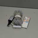 Christmas Tree String Lights Decorations with Ring Smart APP, 200 LED Waterfall Lights IP65 Waterproof Multi-Modes with Remote Color Changing Lights for Wedding Yard Party Home Holiday