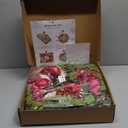Pinkpuii Spring Wreaths for Front Door Outside 24 Inch Spring Summer Wreath with Vibrant Pink Peony,Tulip & White Rose Flowers and Hello Wooden Sign,Ideal for Farnhouse Porch,Wall,Window Dcor