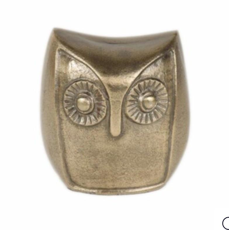 HD Designs Aluminum Owl - Gold 5,5 inch