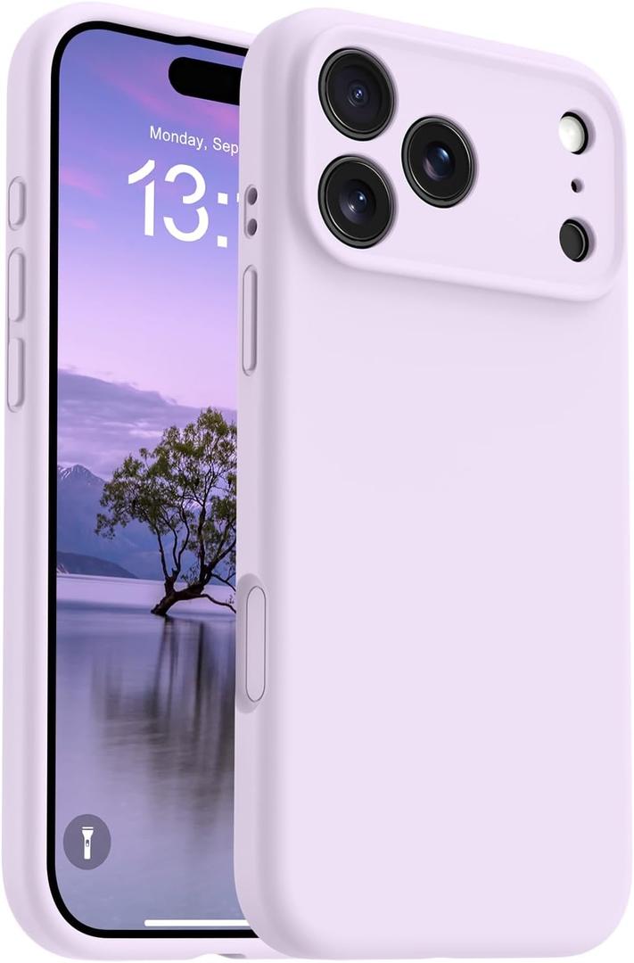 OTOFLY Magnetic for iPhone 17 Pro Case, Compatible with Magsafe,Classic Liquid Silicone Mobile Phone Case, Integrated Camera Control Button,Anti-Scratch Microfiber Lining, Cloud Mauve