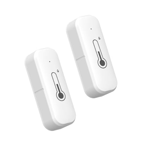 2 Pack WiFi Hygrometer Thermometer Sensor, Wireless Temperature and Humidity Sensor for Indoor and Outdoor Use with Remote App Notification Alarm, Works with Tuya App