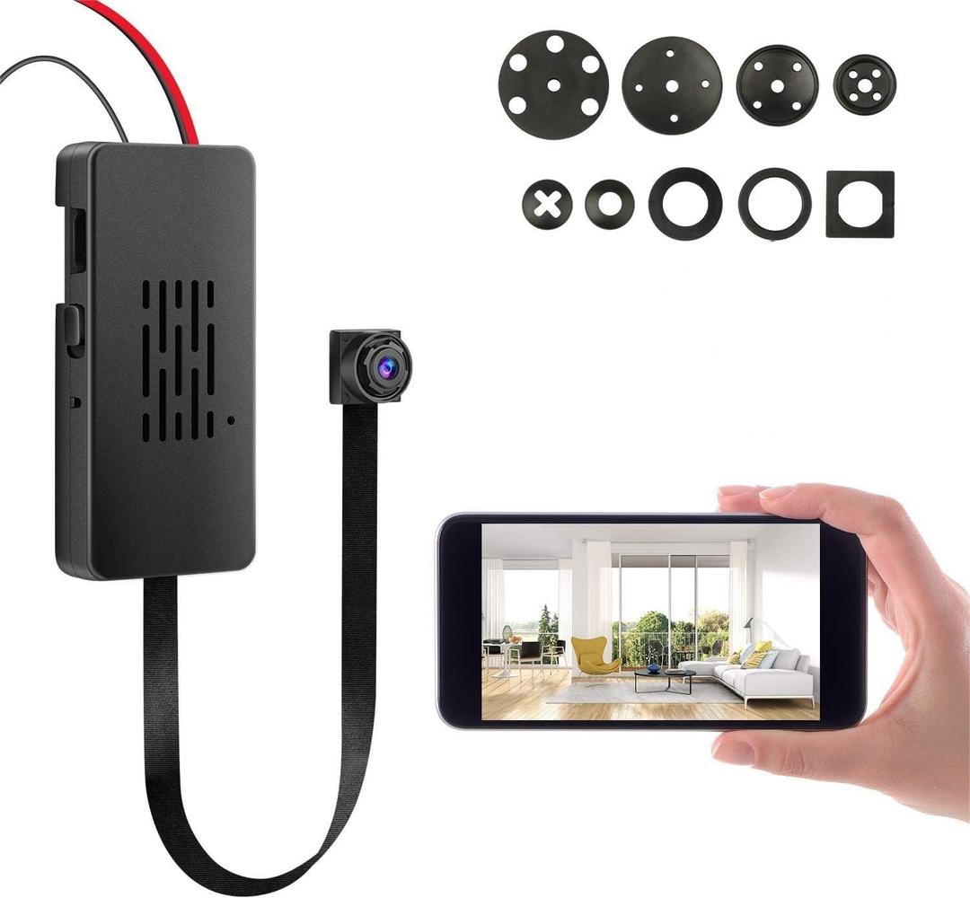 Wireless Mini Camera 1080P HD Security Camera DIY Module with Motion Detection Alarm for Home Office Garage Security Easy Operation APP Control (Black_Basic Edition)