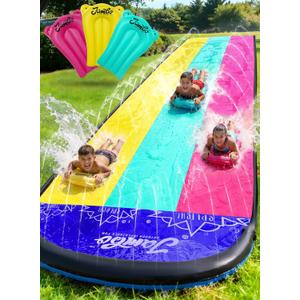 JAMBO XL 20Ft Summer Vibes Premium Slip and Slide with 3 Bodyboards, Heavy Duty Water Slide- Advanced 3-Way Water Sprinkler System, Backyard Waterslide Outdoor Water Toys n Slides for Kids