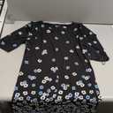 Tommy Hilfiger Women's 1/2 Sleeve Boat Neck Cotton Shift Mini Dress, Black/Breeze, Size 14