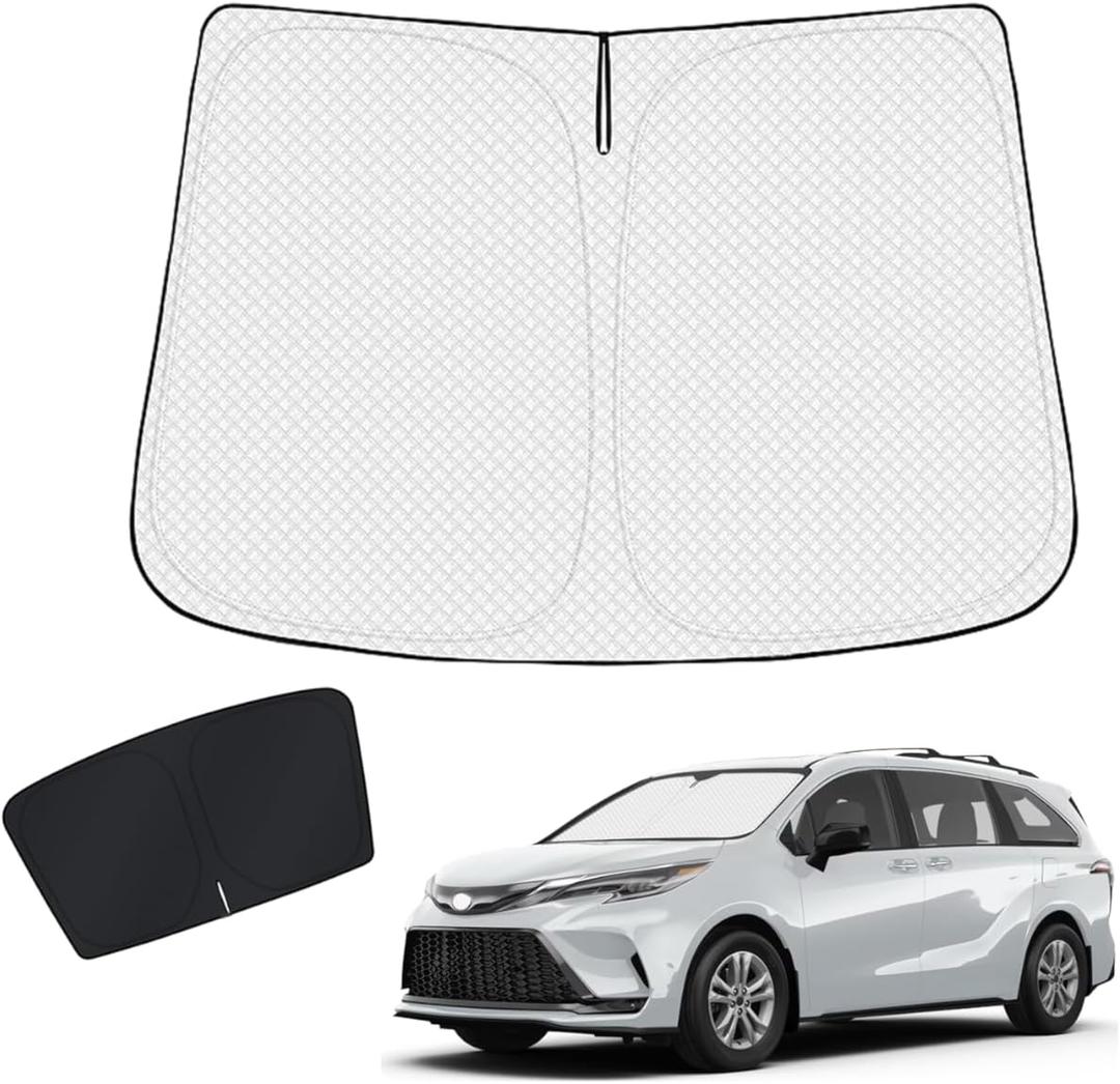 KUST Windshield Thicker 5-Layer Sun Shade Custom Fit for Toyota Sienna 2021-2025 2026 Accessories Front Windshield Sun Protectors Blocks Sun UV Rays