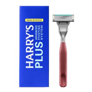 Harry's-PLUS: Razor for Men - Premium Handle and Razor Blade Cartridge - Advanced Pivoting System - Shaving Kit for Men - Clay (1 Count (Pack of 1))