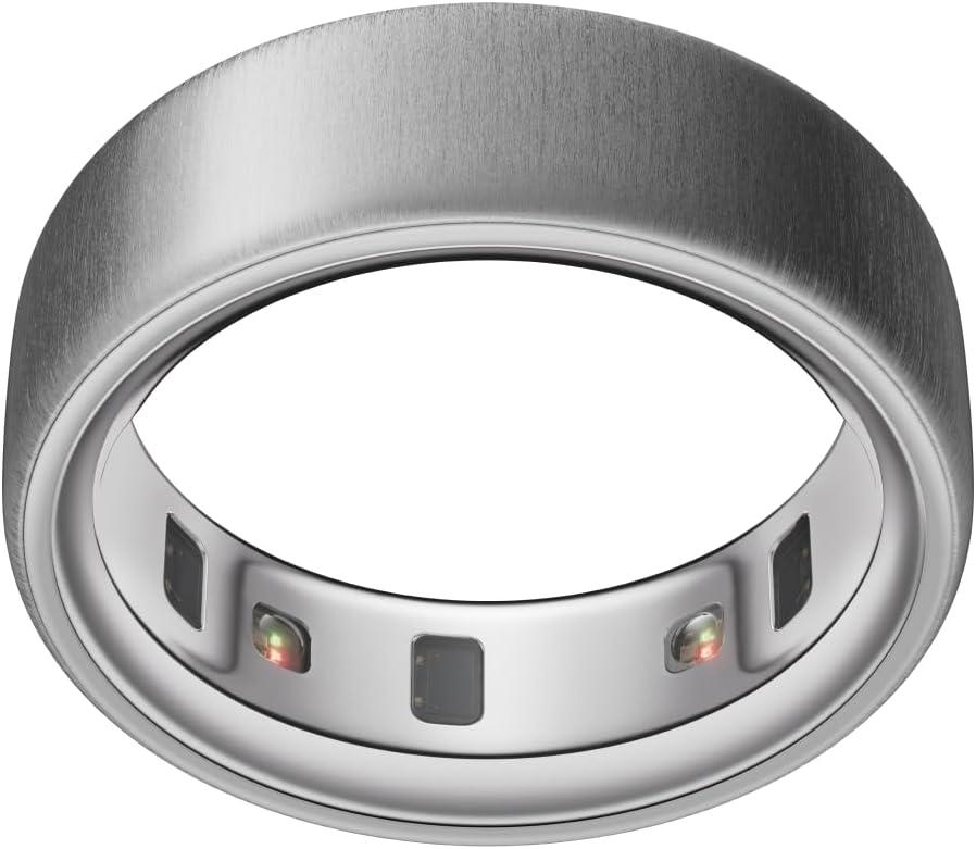 Oura Ring 4 - Brushed Silver - Size 8 - Smart Ring - Size First with Oura Ring 4 Sizing Kit - Sleep Tracking Wearable - Heart Rate - Fitness Tracker - Up to 8 Days of Battery Life