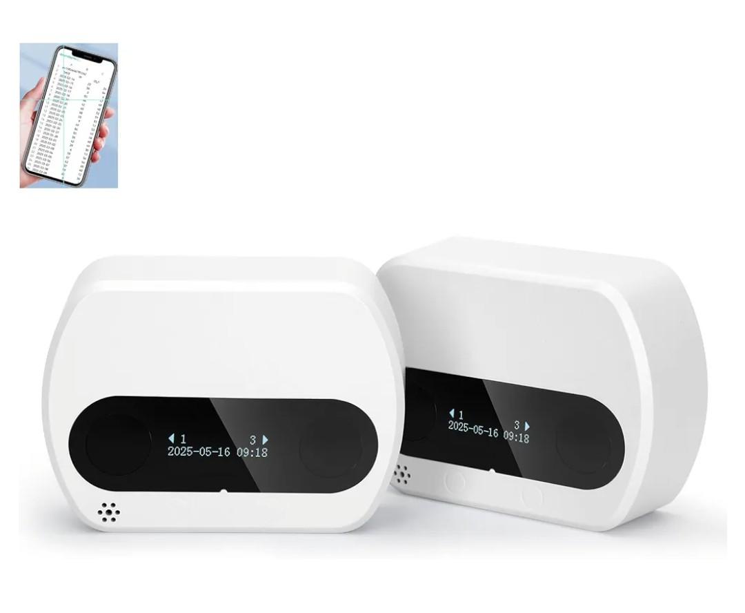 Smart Retail People Counter, Wireless Type-C Charging Door Counter, Infrared Customer Counter Capable of Exporting Data, Suitable for Flow Statistics in Shopping Malls, Retail Stores, Libraries White