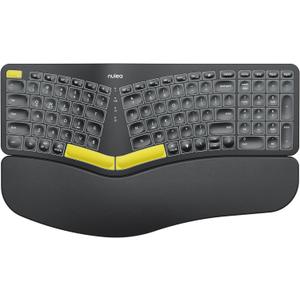 Nulea Wireless Ergonomic Keyboard, Split Keyboard with Wrist Rest, USB-C Charging, 7-Color Backlight, Natural Typing, Bluetooth and USB Connectivity, Compatible with Windows/Mac