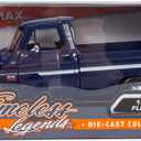 1966 Chevy C10 Fleetside Pickup Truck, Dark Blue - Motormax 73355 - 1/24 Scale Diecast Model Toy Car, unisex-children
