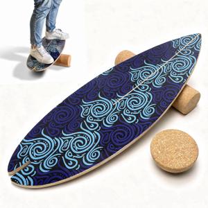 2026 NEW｜29" Surf Balance Board for Kids & Adults｜MAX. 350lbs Balance Boards with Cork Roller & Half Ball｜0.6" Wobble Board Trainer from Beginner to Advanced｜Wooden Slack Board, Large