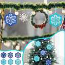 Epakh 24 Sets Snowflakes Crafts Kit Winter Snowflakes Tissue Paper Crafts Kit Christmas Decorations Make Your Own Xmas Tree Hanging Ornament for Holiday Party DIY Home Activities (Dark and Light Blue)